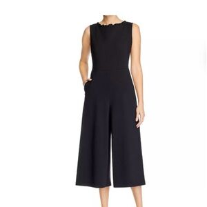 Lafayette 148 New York Rooney Sleeveless Cropped Jumpsuit in Black Size S